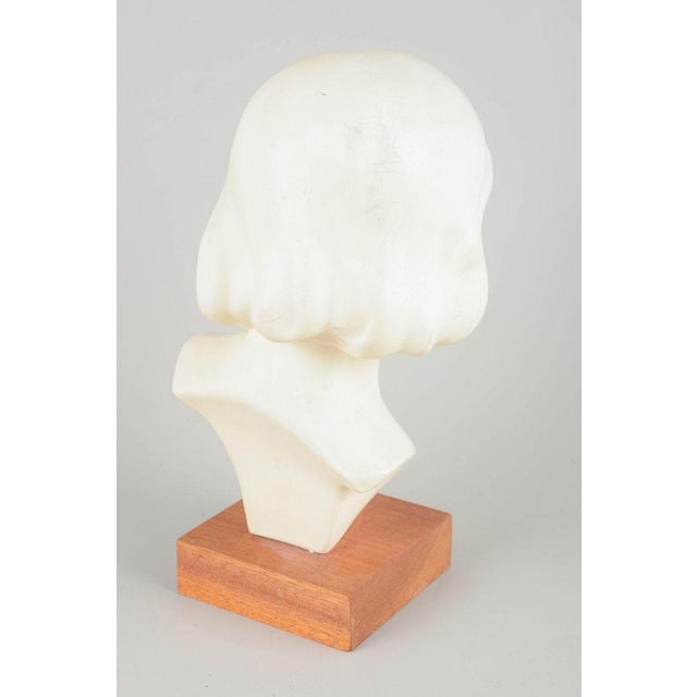 Plaster Bust of a Young Girl, Scandinavia, Mid-20th Century For Sale - Image 4 of 6