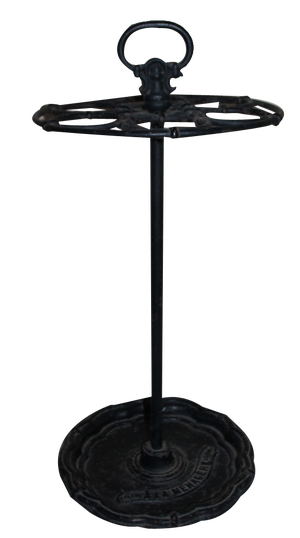 Black Cast Iron Umbrella Stand or Walking Cane Holder, 1890s