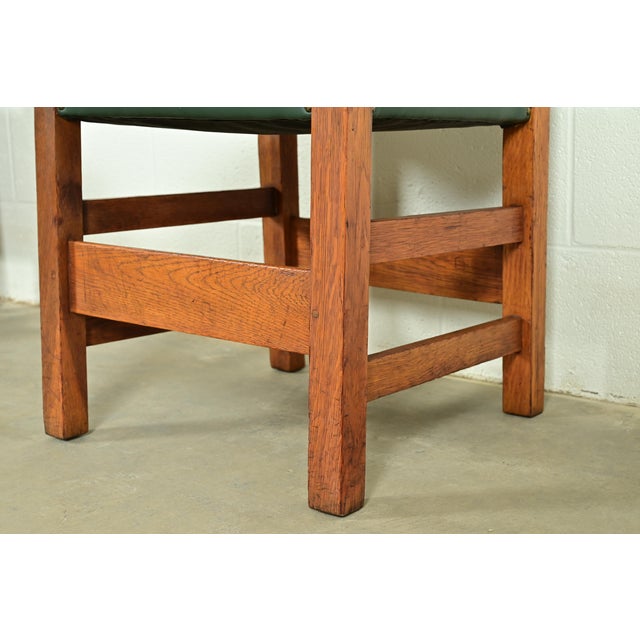 Gustav Stickley Antique Mission Oak Arts & Crafts Dining Chairs, Set of Four For Sale - Image 10 of 14