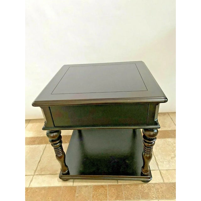 Wood 1950s Vintage Universal Furniture Side Table Top Drawer Bottom Shelf Two Tier For Sale - Image 7 of 10