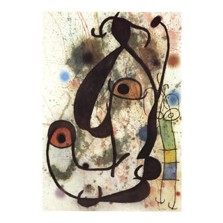 Joan Miro Man and Woman (No Text) 40" X 27.5" Poster Surrealism Multicolor Eyes, Spots For Sale