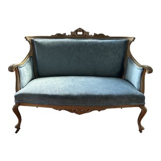 Late 19th Century French Giltwood Settee For Sale