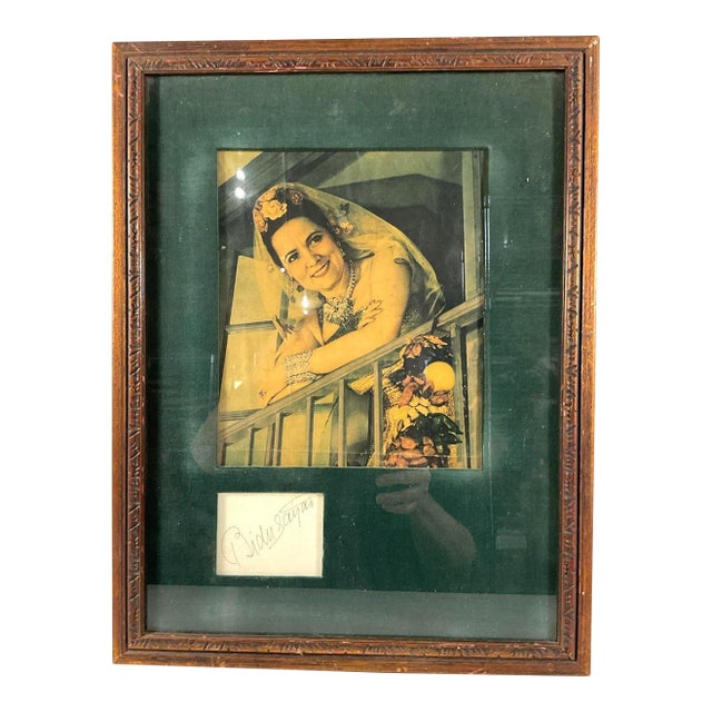 Vintage Bidu Sayão Met Opera Framed Autograph & Photo - La Traviata For Sale