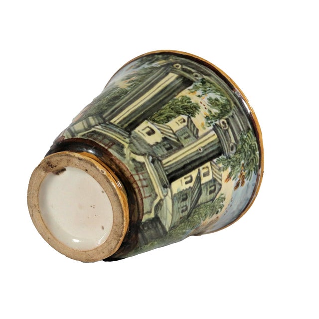 Italian Majolica Trembleuse Cup & Saucer, Castelli For Sale - Image 10 of 13