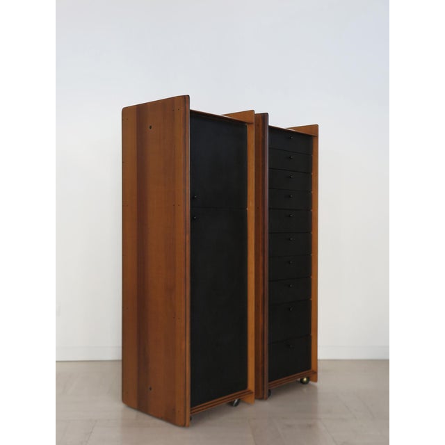 A pair of tall chests of drawers and Italian storage units from the Artona series, designed by Afra & Tobia Scarpa and...