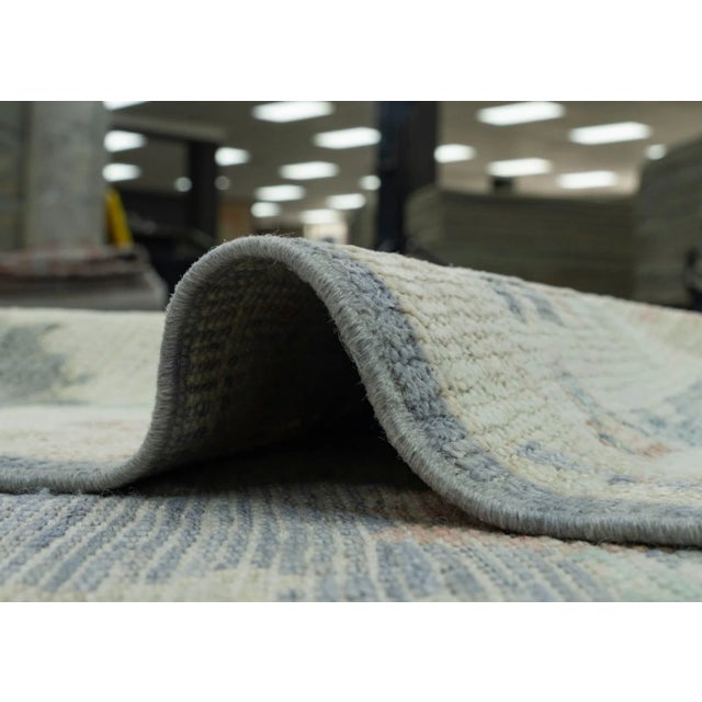 Gray Gray & Green Turkish Oushak Rug 5'9" x 9' For Sale - Image 8 of 9