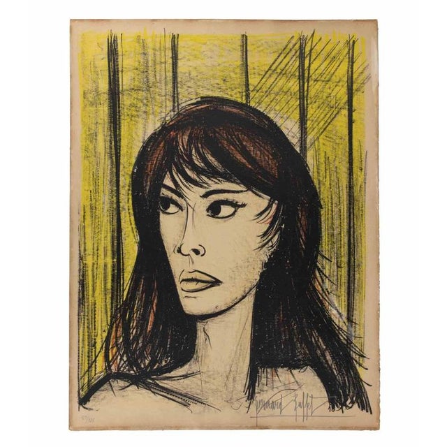Bernard Buffet, Rita, Lithograph, 1960s For Sale - Image 4 of 4