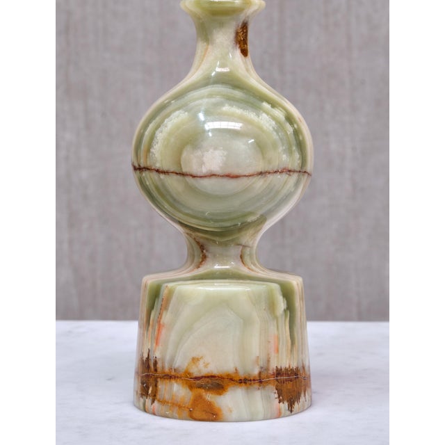 Onyx Table Lamp with Ivory Shade, Italy, 1970s For Sale - Image 4 of 12