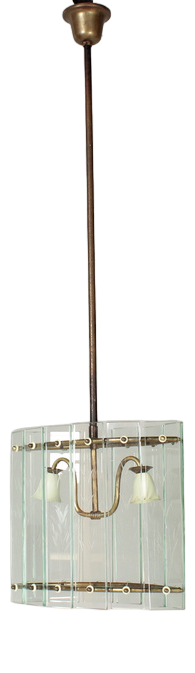 Art Deco Glass Hanging Light, 1890s