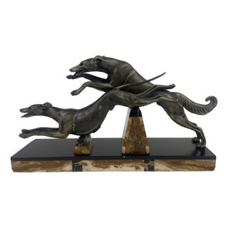 Silver and Silver Metal Racing Greyhounds, 1920s For Sale