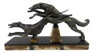 Silver and Silver Metal Racing Greyhounds, 1920s