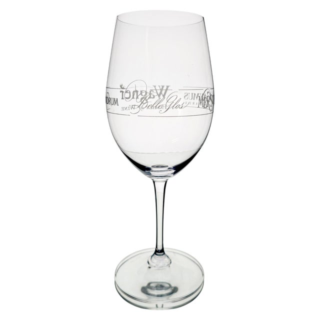 Late 20th Century VTG Wagner Family Reidel Wine Glass Caymus Mer Soleil Conundrum Emmolo Set 4 8.75" For Sale - Image 5 of 13