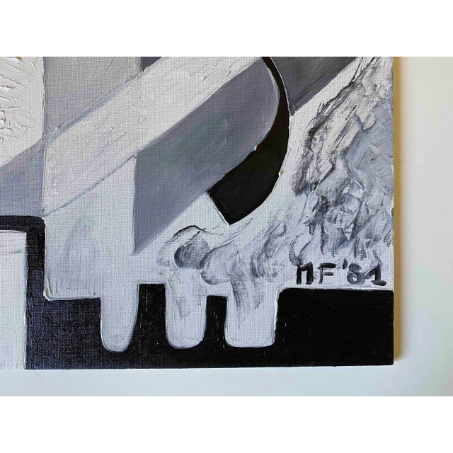 1980s Ferdinando Meccani, Monocromia Due, 1981, Oil on Canvas For Sale - Image 5 of 6