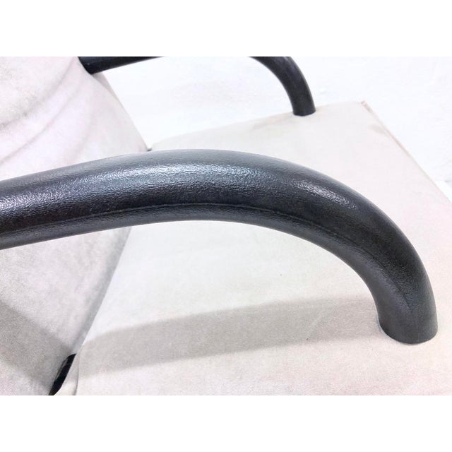 2 armchairs from the 80s, designed by the German designer Burkhard Vogtherr for Arflex, Italy (stickers available). Metal...