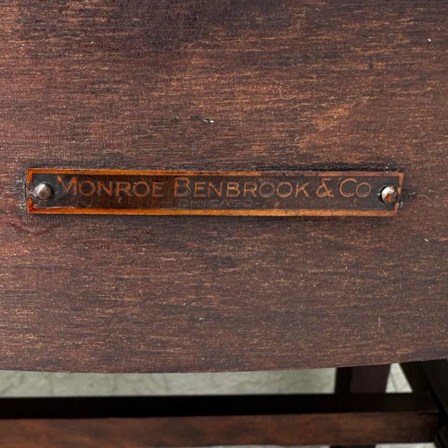 Vintage Wood Courthouse Chairs by Monroe Benbrook & Co. Chicago Set of 2 For Sale - Image 9 of 12