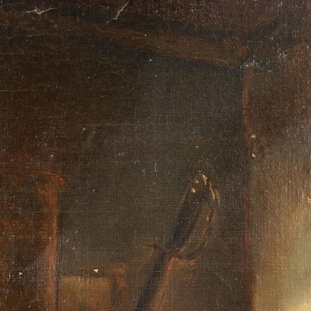 French School Artist, Genre Scene, Oil on Canvas, 19th Century For Sale - Image 7 of 12