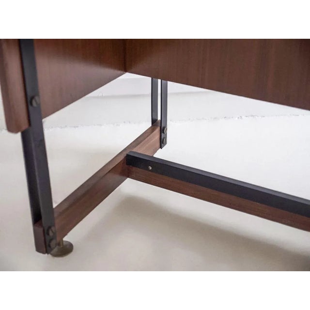 Wooden Writing Desk with Metal Structure, Italy, 1960s For Sale - Image 10 of 16