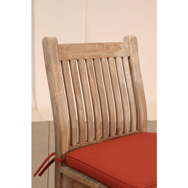 2020s BenchSmith Set of Four 'Buckingham' Teak Outdoor Bar Stools For Sale - Image 5 of 18