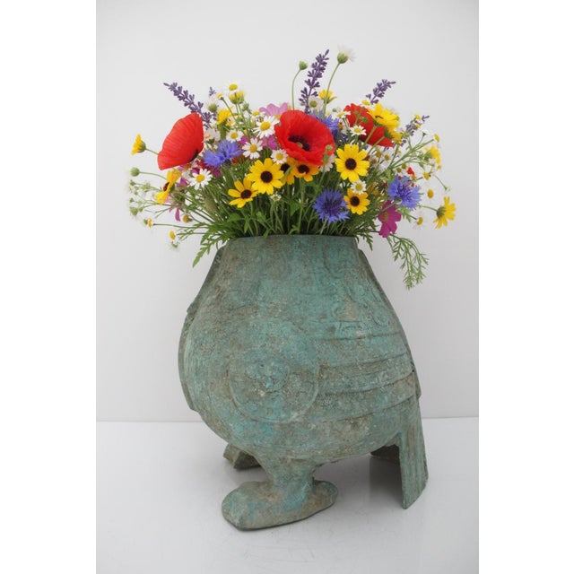Antique Chinese Bronze Ware Archaic Owl Bird Wine Vessel Pot Missing Head For Sale - Image 14 of 14