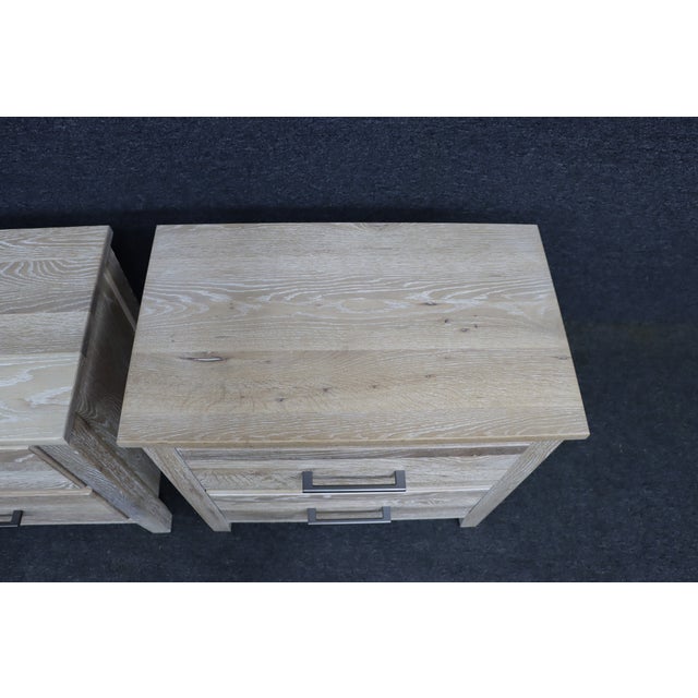Pair of Contemporary Solid White Oak Nightstands by Vaughan-Bassett For Sale - Image 13 of 15