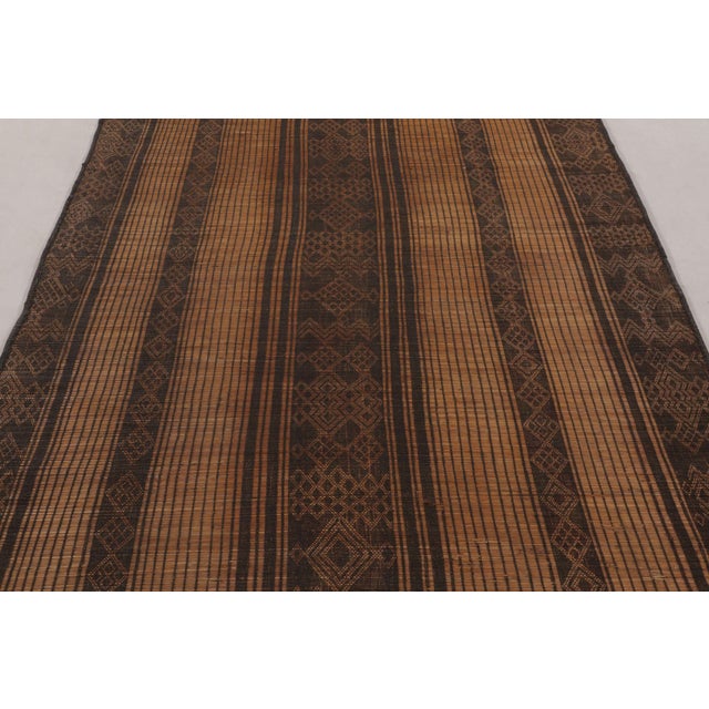 Rug & Kilim Vintage Tuareg Mat, Bold Geometric Stripes in Beige-Brown - Rug & Kilim For Sale - Image 4 of 8
