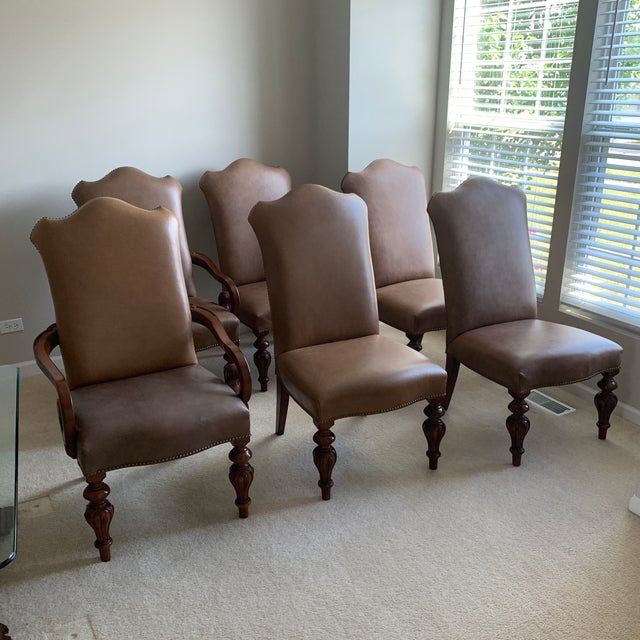 Leather Dining Room Chairs Set Of 6 Chairish