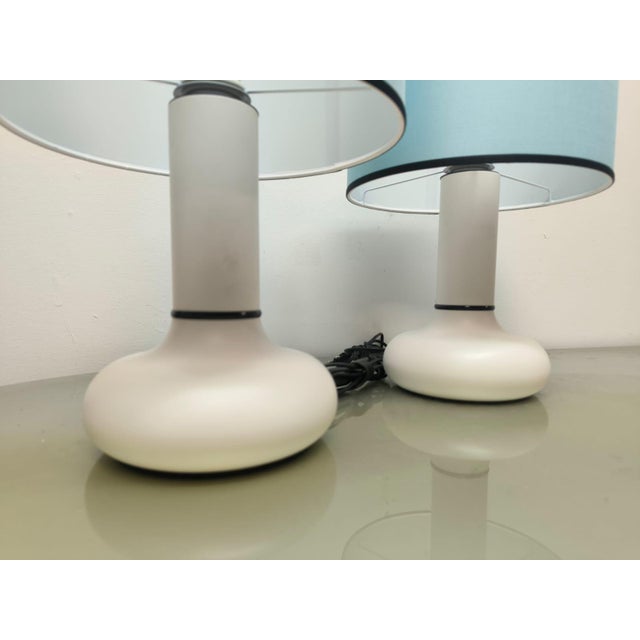 Metal Vintage Blue Table Lamps, 1970s, Set of 2 For Sale - Image 7 of 10