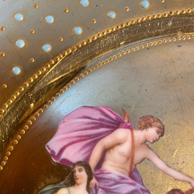 Early 20th Century German Allegorical Hand Painted Cabinet Plate For Sale - Image 4 of 7