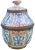 Moroccan Ceramic Lidded Bowl With Arabesque For Sale
