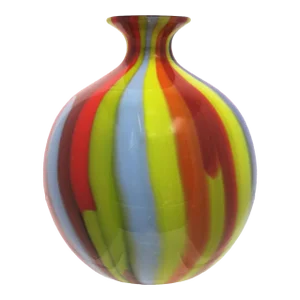 Seguso Italian Murano Art Glass Vase, Italy 1990s