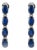 Art Deco Diamond Blue Sapphire Dangle Earrings in Solid 14k White Gold- 2 Pieces For Sale