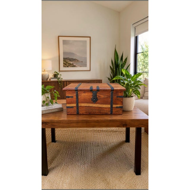 1990s Solid Wood Chest For Sale - Image 14 of 18
