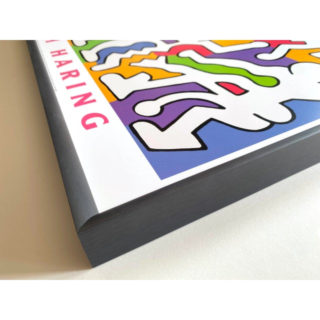 Keith Haring Estate Vintage 1999 Lithograph Print Framed Pop Art Poster " Palladium Backdrop " 1985 For Sale - Image 11 of 13