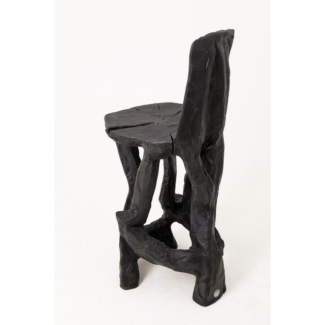 Wood Sculptural Bar Chair in Wood by Logniture For Sale - Image 7 of 16