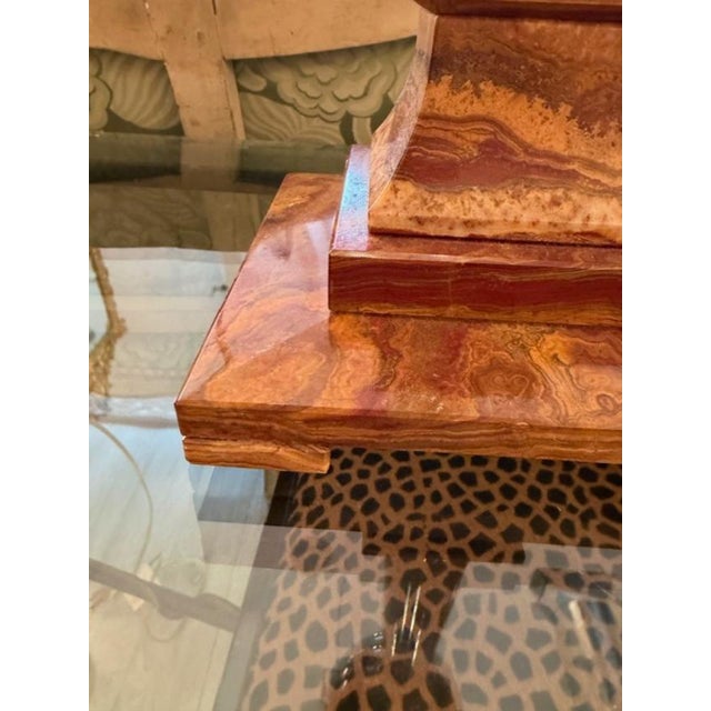 Vintage Mexican Onyx Lamps - a Pair For Sale In New York - Image 6 of 8