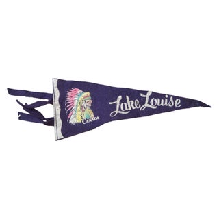 Vintage Lake Louise Canada Felt Flag Banner For Sale
