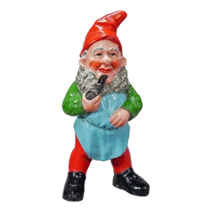 Large Terracotta Garden Gnome With Pipe, Germany Ca. 1930s