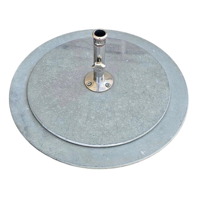 Tuuci Free-Standing Galvanized Steel Round Master Umbrella Base Stand 130 Lb. For Sale