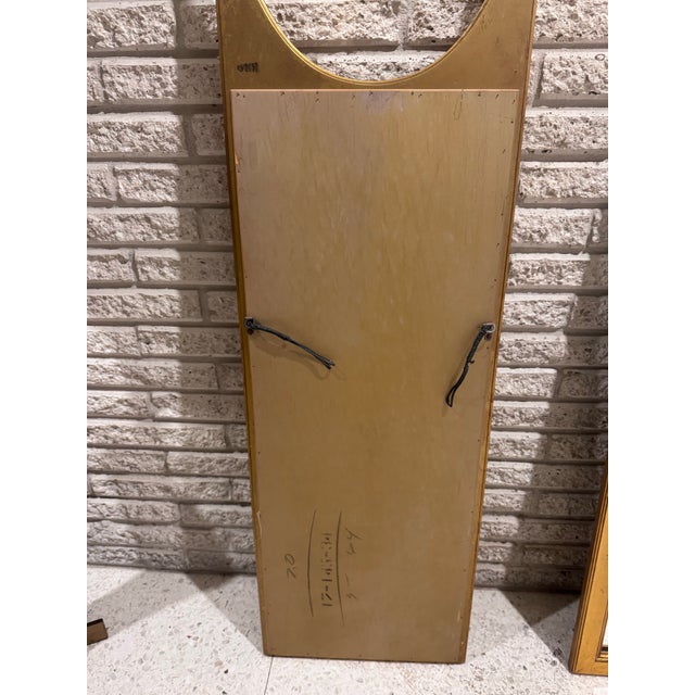 1970s Pair of Gothic Cathedral Giltwood Wall Mirrors With Finials For Sale - Image 5 of 6