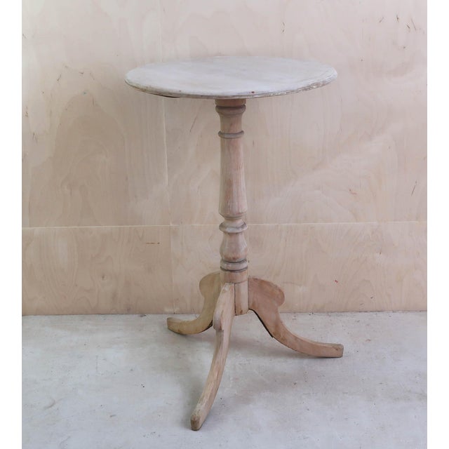 Lovely small round table. Made from fruitwood Recently bleached