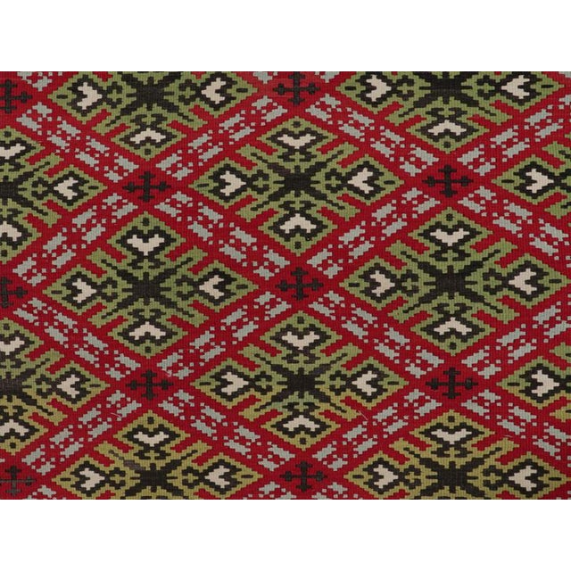 1950s Vintage Balkan Kilim With Gold, Red & Green Geometric Patterns From Rug & Kilim For Sale In New York - Image 6 of 7