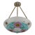 Loys Lucha French Art Deco Pendant Light 1930s - Purple Turquoise Floral Enameled Bowl For Sale