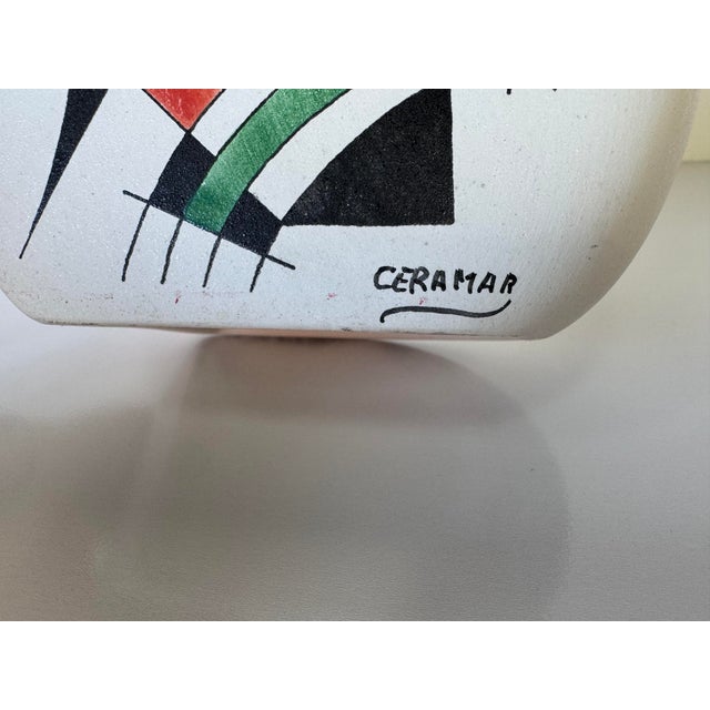 Vintage Joan Miró Style Ceramar Spain Hand-Painted Abstract Ceramic Vase For Sale - Image 9 of 12