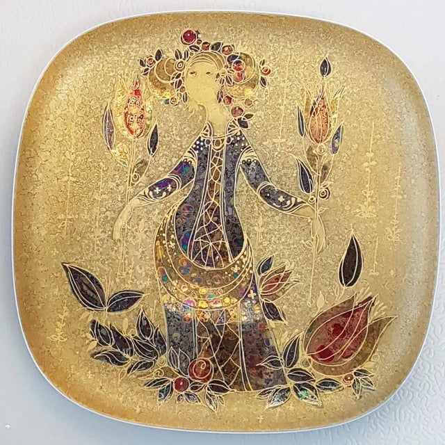 Hand Painted Gilded Platter by Bjorn Wiinblad, 1960s, Set of 2 For Sale - Image 11 of 17