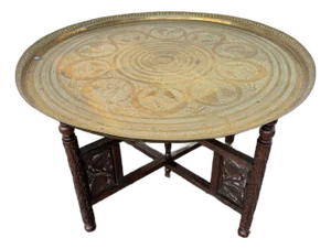 Brass Moorish Tray Collapsible Coffee Table