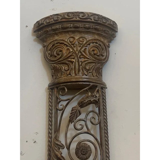 Metal Wrought Iron Half Columns, 1970s, Set of 2 For Sale - Image 7 of 10