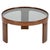 Italian Round Coffee Table in Walnut with Smoked Glass Top from Molteni, 1960s For Sale - Image 14 of 14