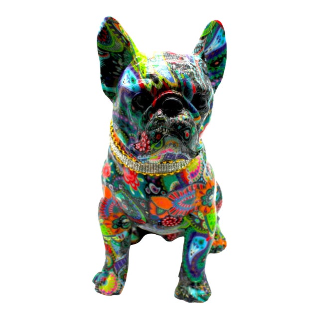 Interior Illusions Plus Standing Flower French Bulldog With Necklace For Sale