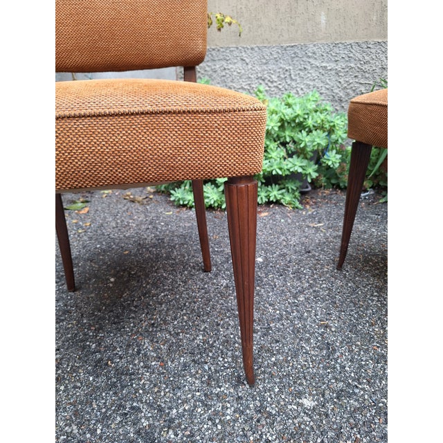 Beige Vintage Chairs in Worked Wood with Padded Seats, 1940s, Set of 8 For Sale - Image 8 of 10