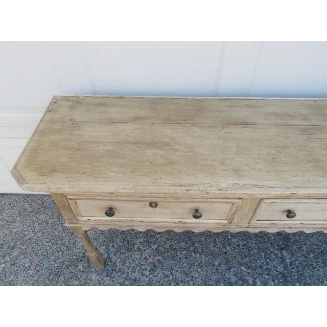 English Antique English Weathered and Bleached Oak Dresser Base For Sale - Image 3 of 18